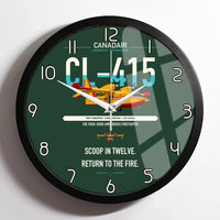 Thumbnail for Canadair CL-415 design on dark green framed wall clock