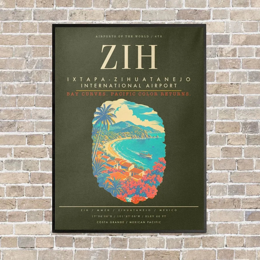 Ixtapa-Zihuatanejo International Airport ZIH - Canvas Framed - Green Army