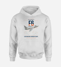 Thumbnail for Hawker Hunter F6 design on white double-side hoodie, single-side print