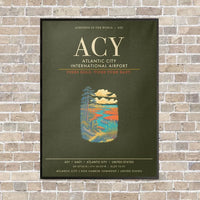 Thumbnail for Atlantic City International Airport ACY - Canvas Framed - Green Army