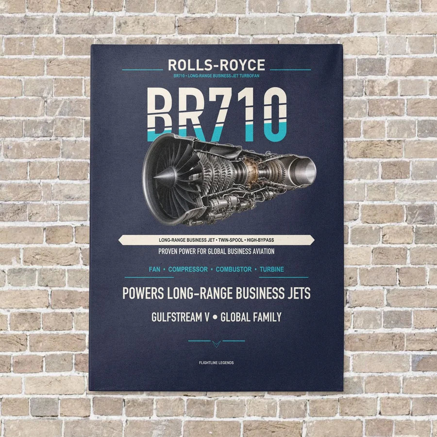 BR710 vertical canvas print - no frame - navy blue background