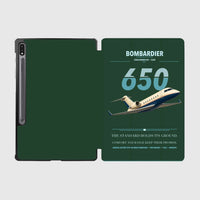 Thumbnail for Bombardier Challenger 650 design on dark green samsung tablet tablet case