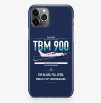 Thumbnail for Daher TBM 900 design on navy blue magsafe iphone case, for iPhone Pro Max