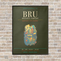 Thumbnail for Brussels Airport BRU - Canvas Framed - Green Army