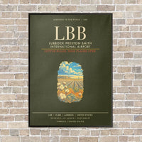Thumbnail for Lubbock Preston Smith International Airport LBB - Canvas Framed - Green Army