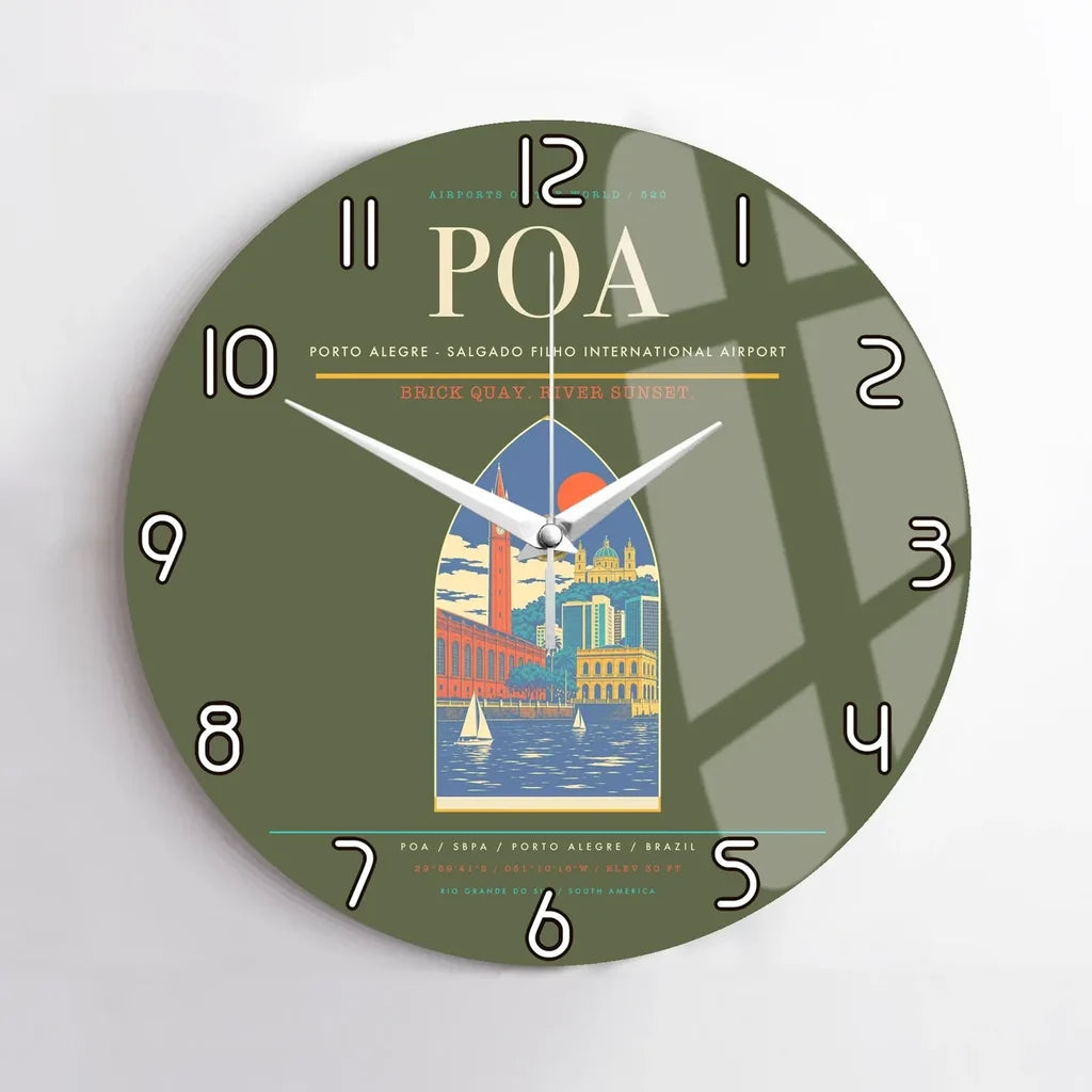 Porto Alegre - Salgado Filho International Airport POA Wall-Clock No-Frame - Green Army