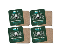 Thumbnail for DJI Neo 2 design on dark green 4 pieces set coaster