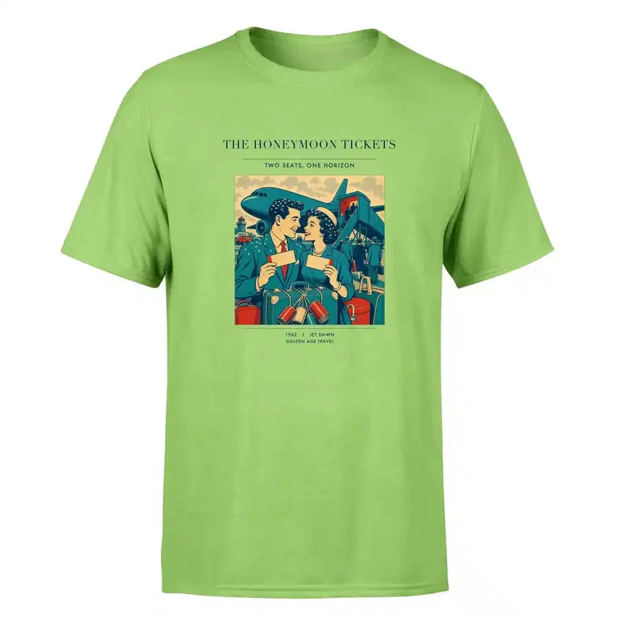 VINTAGE G4227 - The Honeymoon Tickets - Premium T-Shirt design on lightgreen premium t shirt