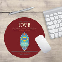 Thumbnail for Afonso Pena International Airport (CWB) design on dark red round mouse pad