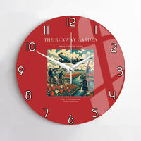 Thumbnail for VINTAGE G4089 - The Runway Garden - Designed Wall Clocks design on red no-frame