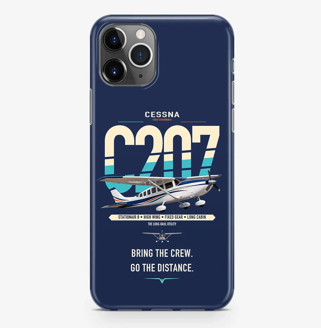 Cessna T207A Stationair 8 design on navy blue magsafe iphone case, for iPhone Pro Max