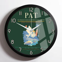 Thumbnail for Jay Prakash Narayan International Airport (PAT) design on dark green framed wall clock
