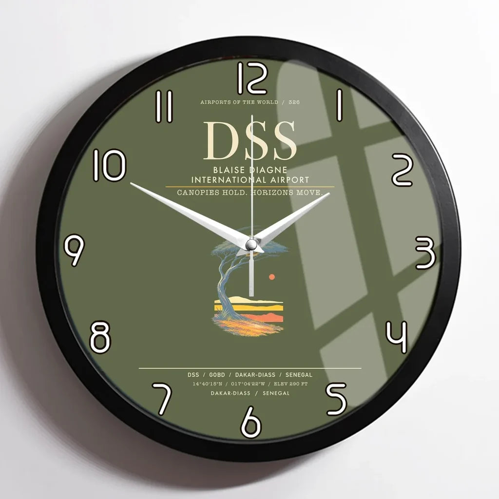 Blaise Diagne International Airport DSS  Dakar-Diass Wall-Clock Framed - Green Army