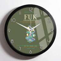 Thumbnail for Fukuoka Airport FUK - Hakata Lantern Bay Weave Wall-Clock Framed - Green Army