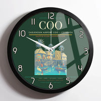 Thumbnail for Cadjehoun Airport (COO) design on dark green framed wall clock