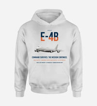 Thumbnail for E-4B Nightwatch design on white double-side hoodie, single-side print