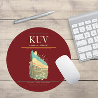 Thumbnail for Gunsan Airport (KUV) design on dark red round mouse pad