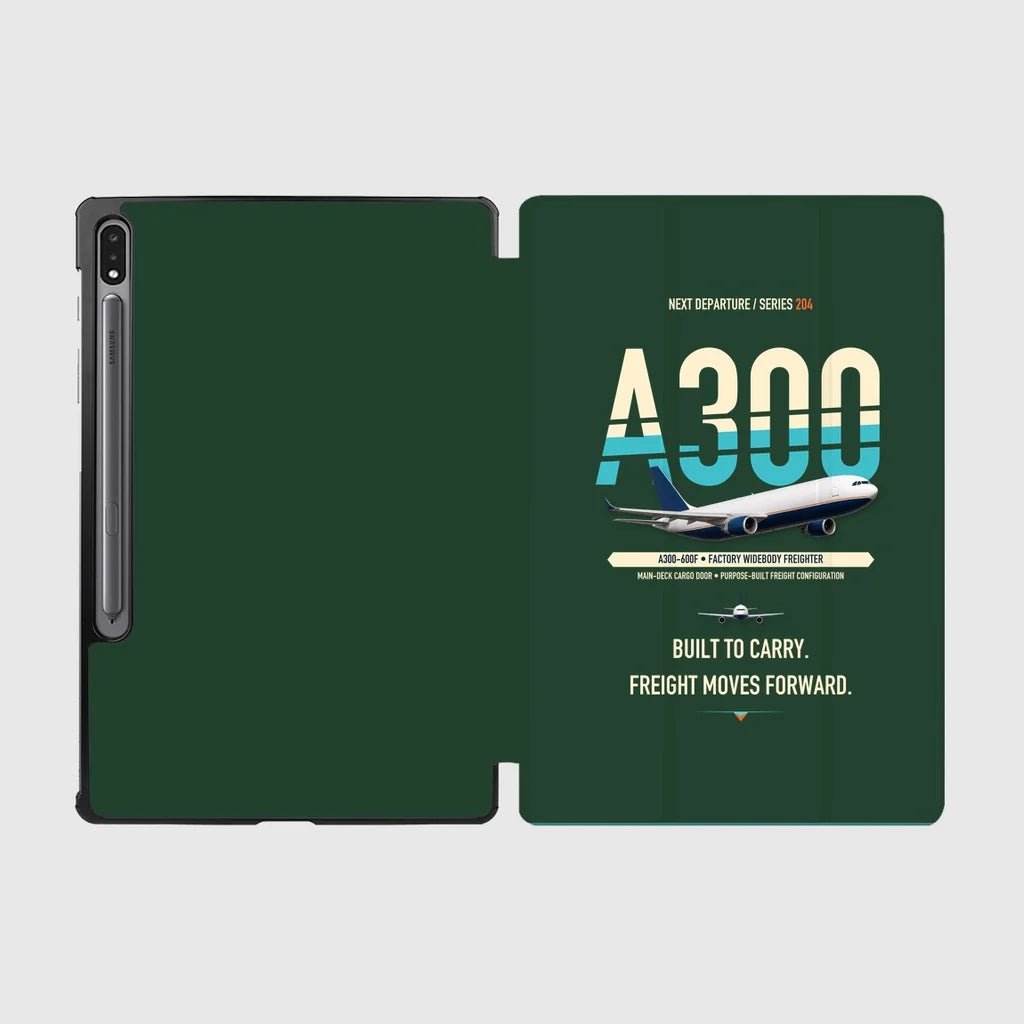 Airbus A300-600F design on dark green samsung tablet tablet case
