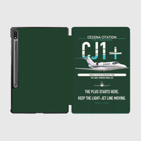Thumbnail for Cessna Citation CJ1+ design on dark green samsung tablet tablet case