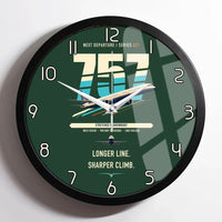 Thumbnail for Boeing 757-300 design on dark green framed wall clock