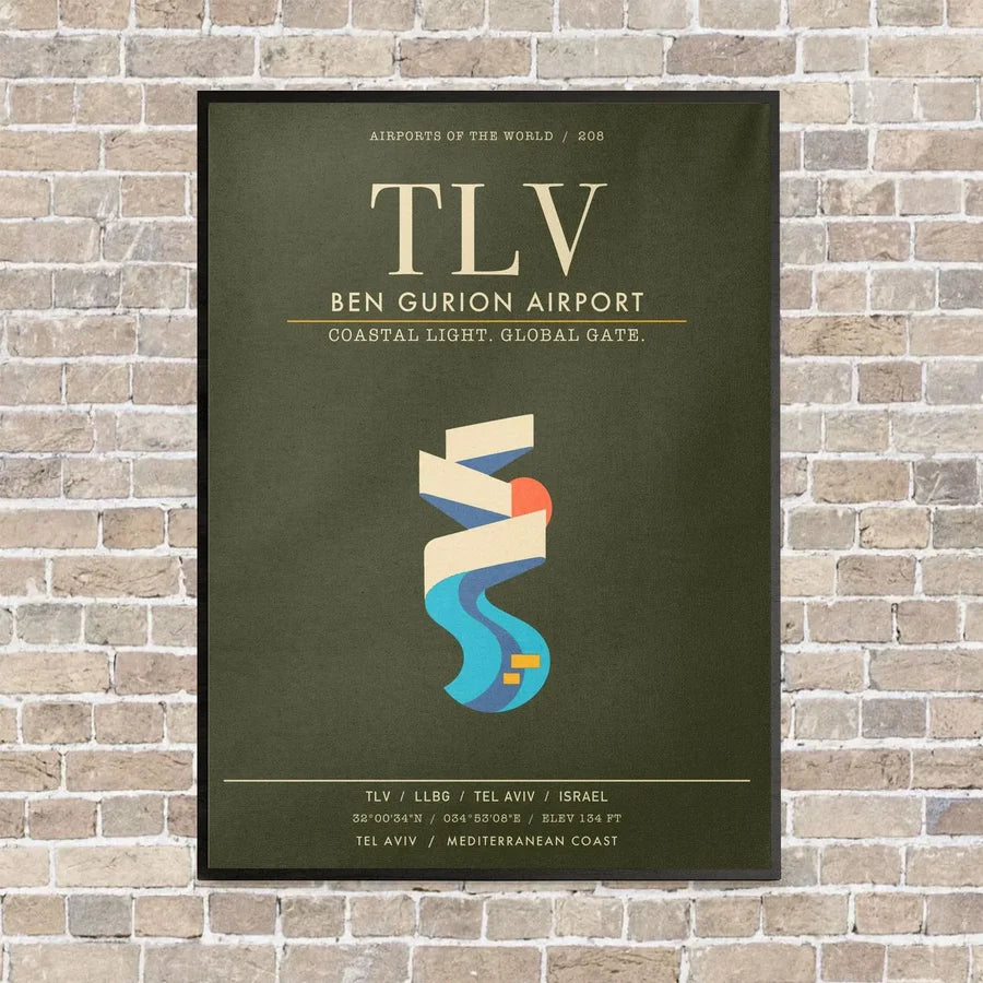 Tel Aviv Ben Gurion Airport TLV - Canvas Framed - Green Army