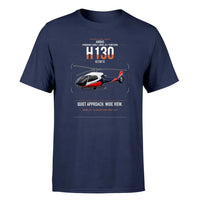 Thumbnail for Airbus H130 design on navy blue t-shirt, single-side print