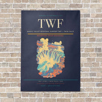 Thumbnail for Magic Valley Regional Airport TWF — Twin Falls vertical canvas print - no frame - navy blue background