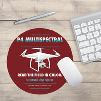 Thumbnail for DJI P4 Multispectral design on dark red round mouse pad