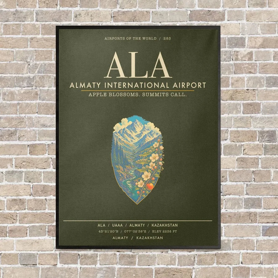 Almaty International Airport ALA - Canvas Framed - Green Army
