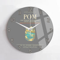 Thumbnail for Port Moresby International Airport POM Wall-Clock No-Frame - Gray
