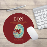 Thumbnail for Rafael Hernández Airport (BQN) design on dark red round mouse pad