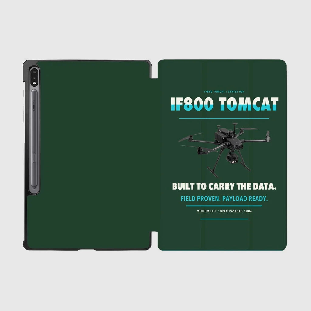 Inspired Flight IF800 Tomcat design on dark green samsung tablet tablet case
