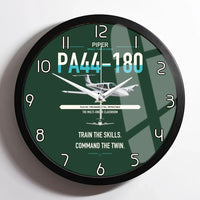 Thumbnail for Piper PA-44-180 Seminole design on dark green framed wall clock