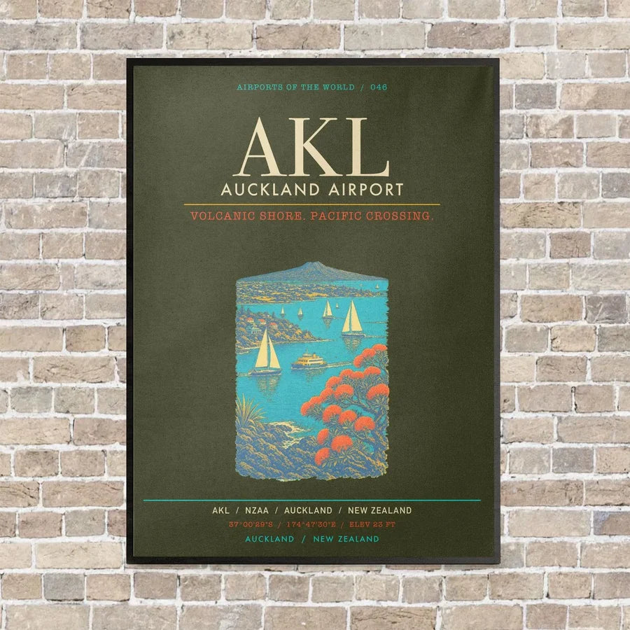 Auckland Airport AKL - Canvas Framed - Green Army