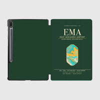 Thumbnail for East Midlands Airport (EMA) design on dark green samsung tablet tablet case
