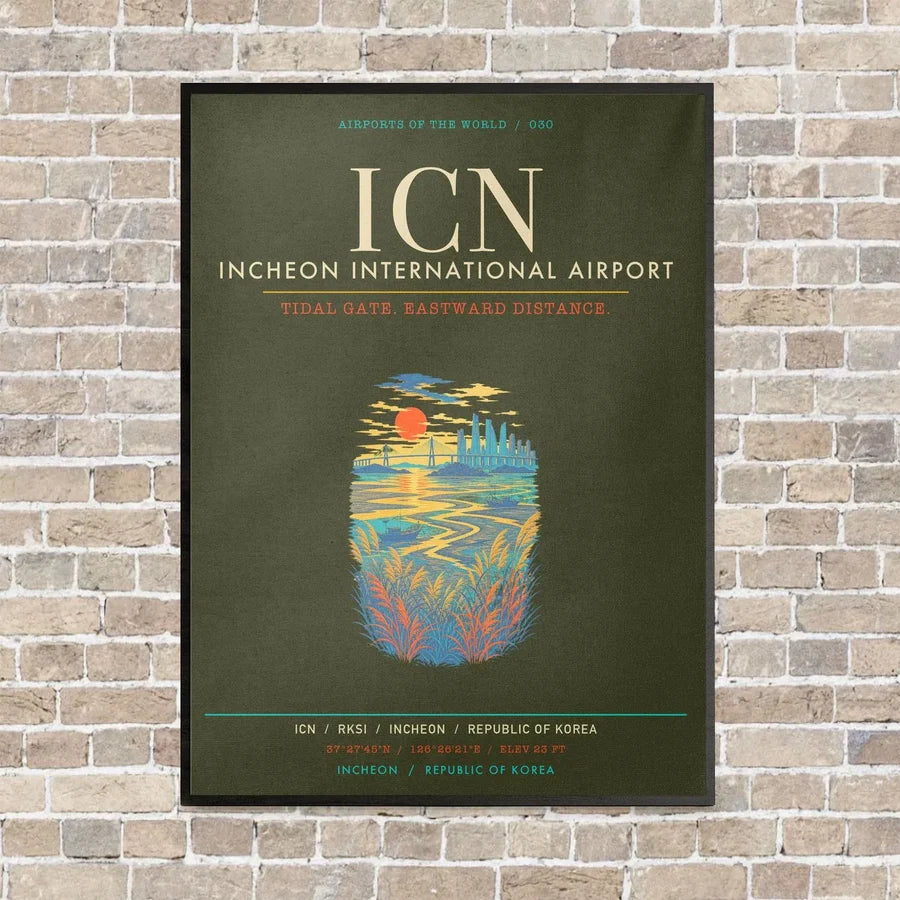 Incheon International Airport ICN - Canvas Framed - Green Army