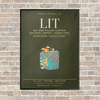 Thumbnail for Bill and Hillary Clinton National Airport - Adams Field Little Rock LIT - Canvas Framed - Green Army