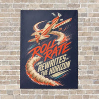 Thumbnail for Roll Rate Rewrites The Horizon vertical canvas print - no frame - navy blue background