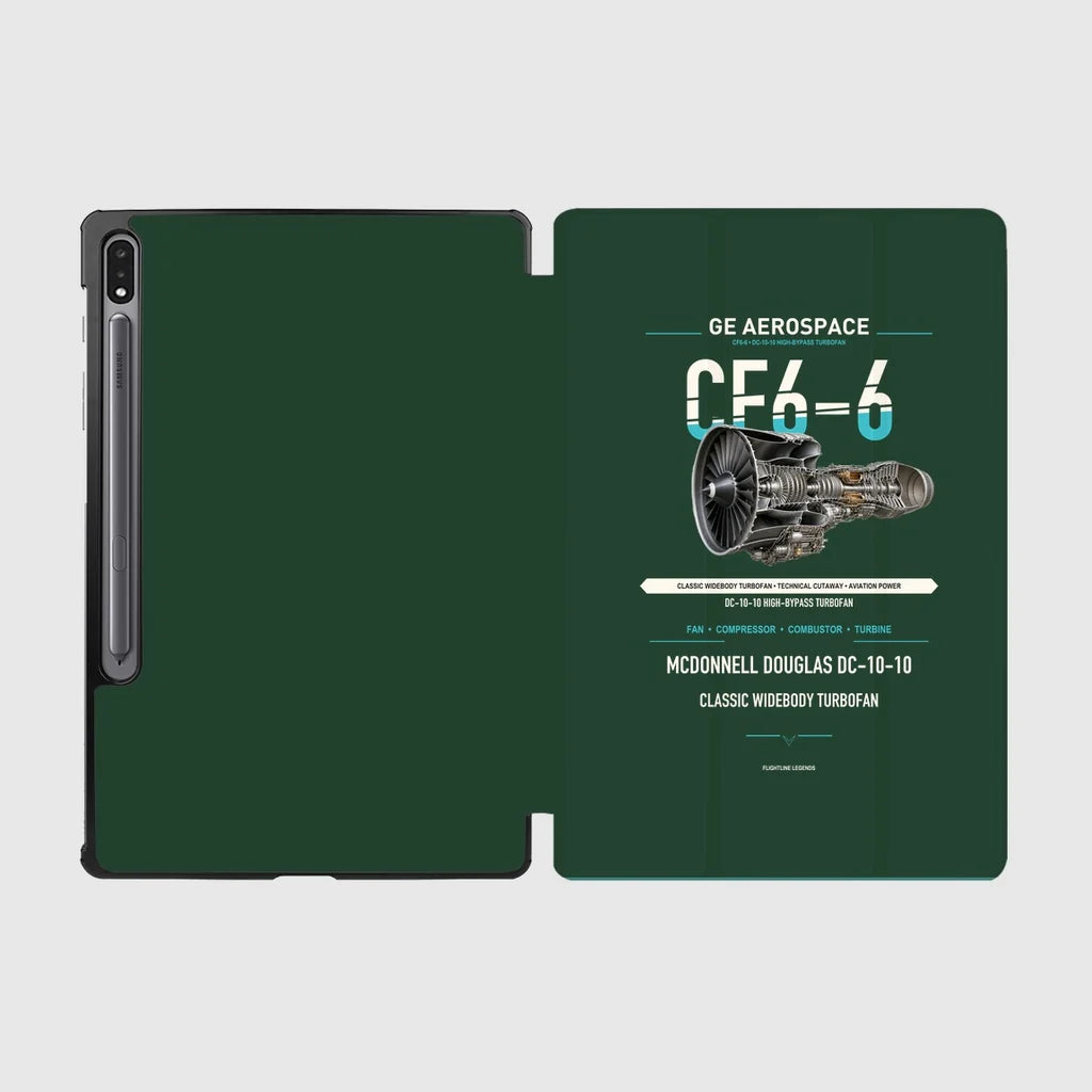 CF6-6 design on dark green samsung tablet tablet case