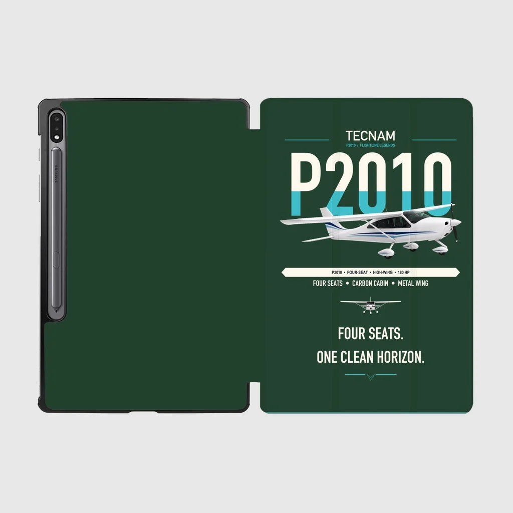 Tecnam P2010 design on dark green samsung tablet tablet case