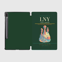 Thumbnail for Lanai Airport (LNY) design on dark green samsung tablet tablet case