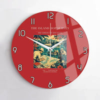 Thumbnail for VINTAGE G4209 - The Island Hop Survey - Designed Wall Clocks design on red no-frame