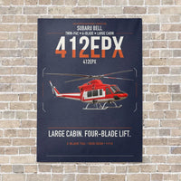 Thumbnail for SUBARU Bell 412EPX vertical canvas print - no frame - navy blue background