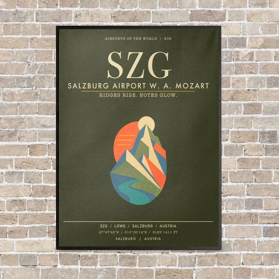 Salzburg Airport SZG - Canvas Framed - Green Army