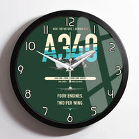 Thumbnail for Airbus A340-500 design on dark green framed wall clock