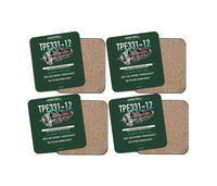 Thumbnail for TPE331-12 design on dark green 4 pieces set coaster