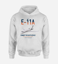 Thumbnail for E-11A BACN design on white double-side hoodie, single-side print