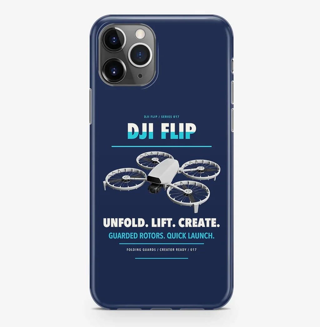 DJI Flip Case ProMax design on navy blue iphone case promax