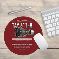 Thumbnail for TAY 611-8 design on dark red round mouse pad