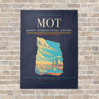 Thumbnail for Minot International Airport MOT vertical canvas print - no frame - navy blue background